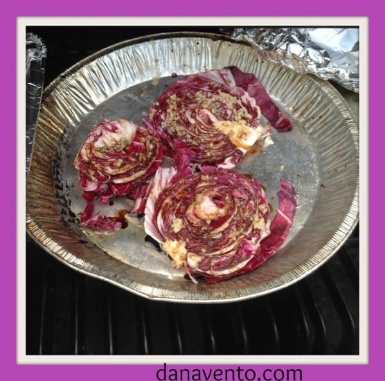 grilled radicchio, grilling, balsamic, garlic, oil, cooking, foodie, food, dana vento, frieda's produce