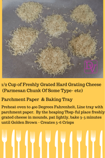 Recipe, Parmesan Cheese Crisps Recipe, Parmesan Cheese, Parchment, LCHF, Snacks, Wine, Pairing, Food, Foodie, Food Curator, Food Prep, Dana Vento