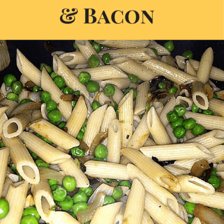 Pasta with Peas bacon & onion, onions, food, food blogger, recipe, cooking, diy, in the kitchen, pasta onions, pasta bacon, pasta peas, pasta meal, easy to create, dana vento