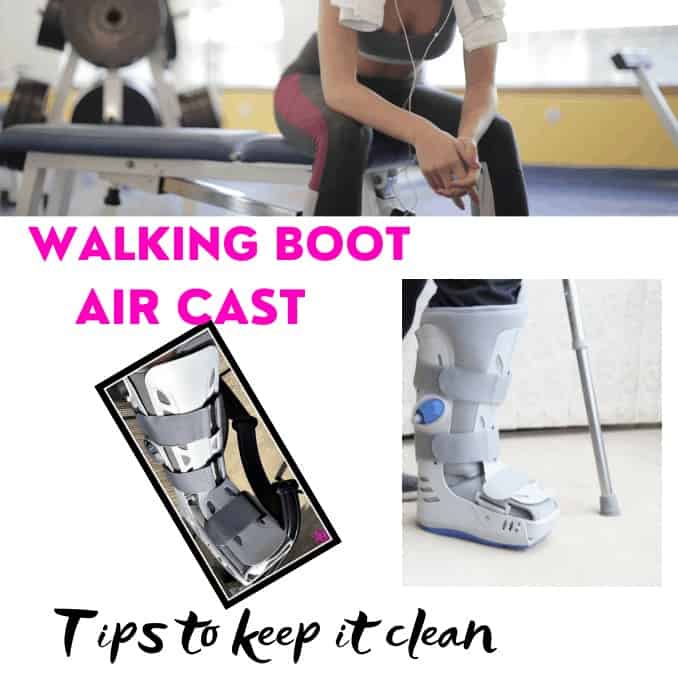 air cast or walking boot tips to keep it clean Gym and walking boot