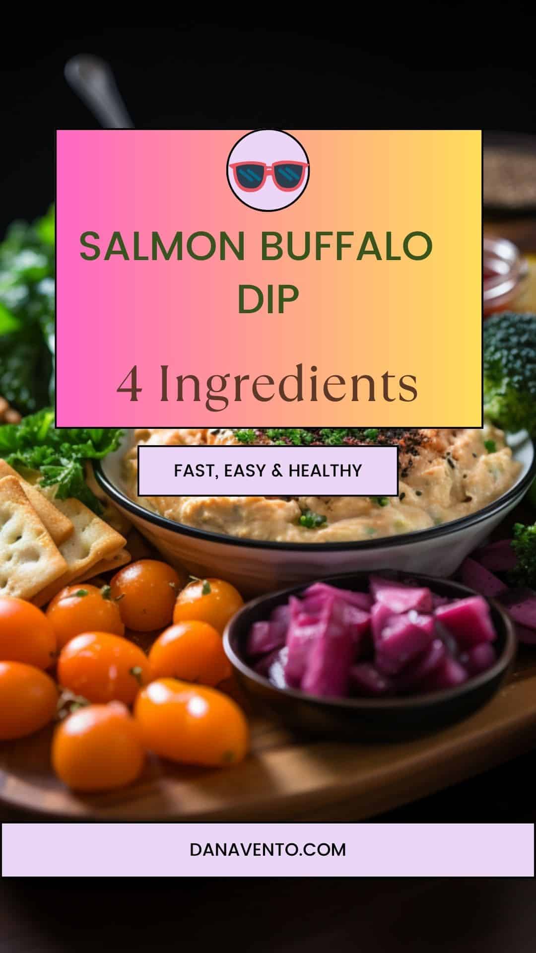 buffalo salmon dip as an appetizer set upon a tray