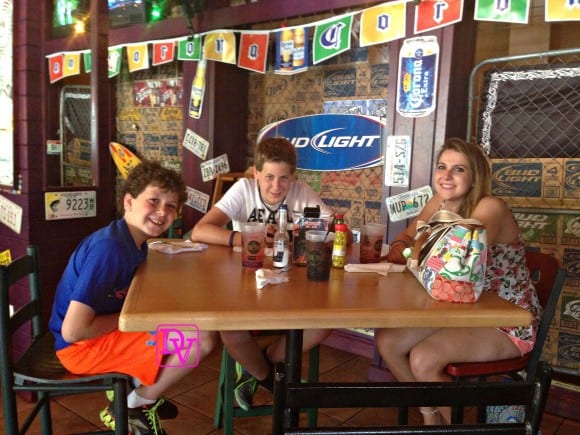 My kids ready to enjoy the best nachos in Myrtle Beach