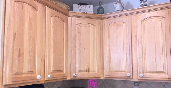 Kitchen Cabinets being cleaned 