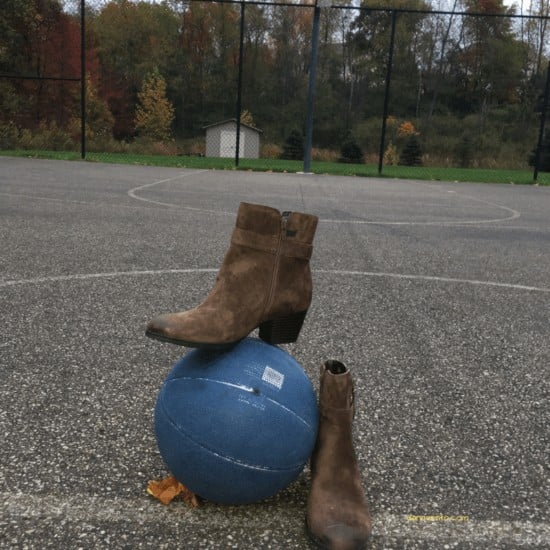 Earth Origins Bootie on a basketball 