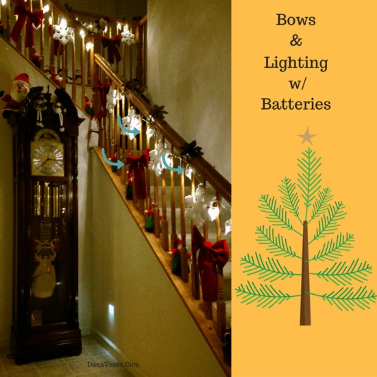 Tips for updating holiday decor, holidays, christmas, christmas decorations, decor, happy christmas, snowman, lighting, indoor, outdoor, how to, tips, tricks, lighting, extensions, bulbs, mini bulbs, outdoor lighting. laser light, star laser light, shopping, bows, inflatables, candy canes, path lighting, exterior, simple changes, tables, dressing tables, lights, banisters, parties, celebrations, holidays, how to, diy, diy blog, dana vento, diy blogger