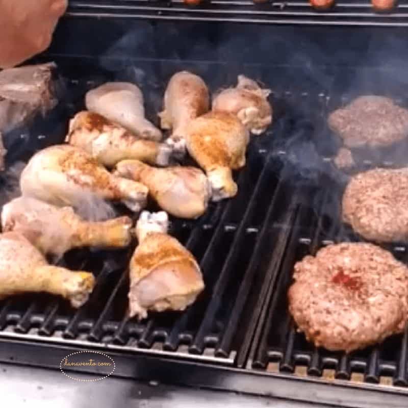 food on grill grate 