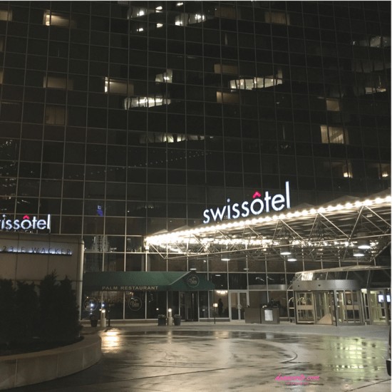 Swissotel at night on the u-drive illuminated 