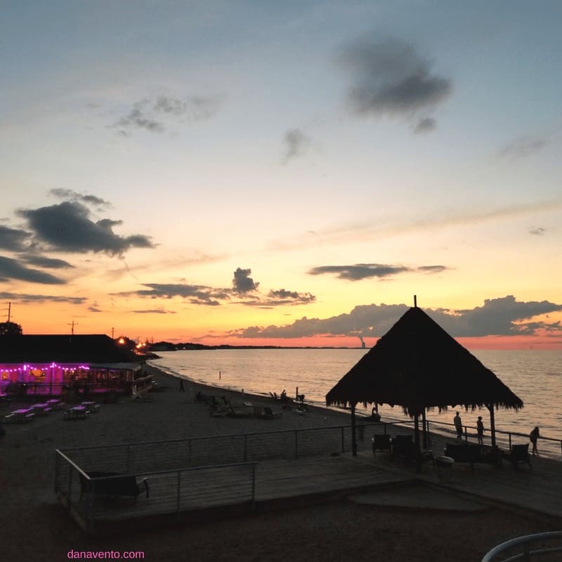 Sunset View of the Lake from Beach from one of the Port Clinton hotels 