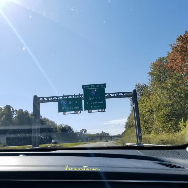 A view from inside the Kia cadenza Limited on our road trip 