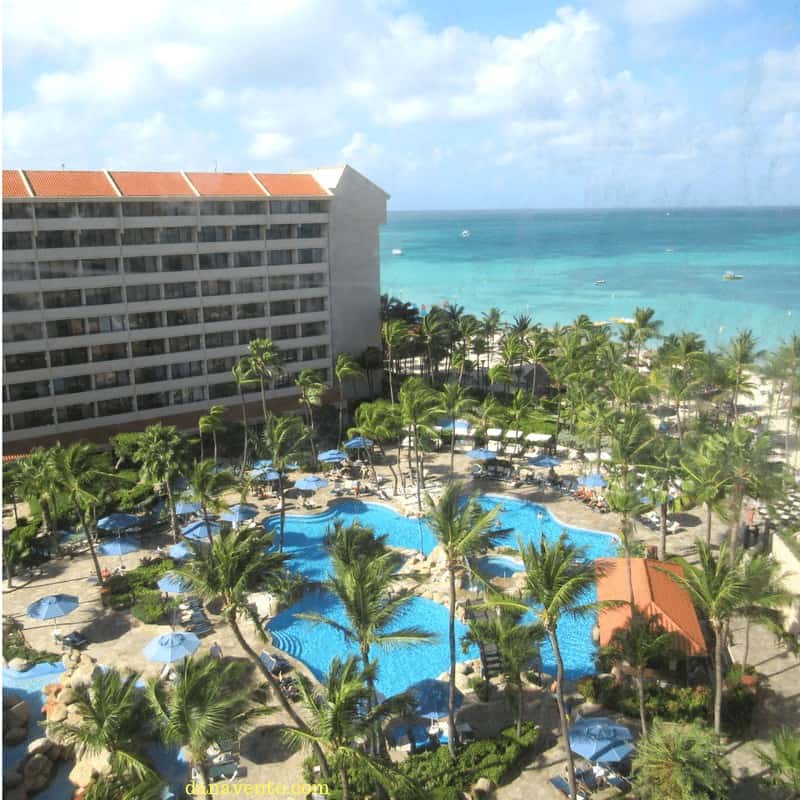 A view of the Barcelo Resort on Palm Beach Aruba from the Royal Level 