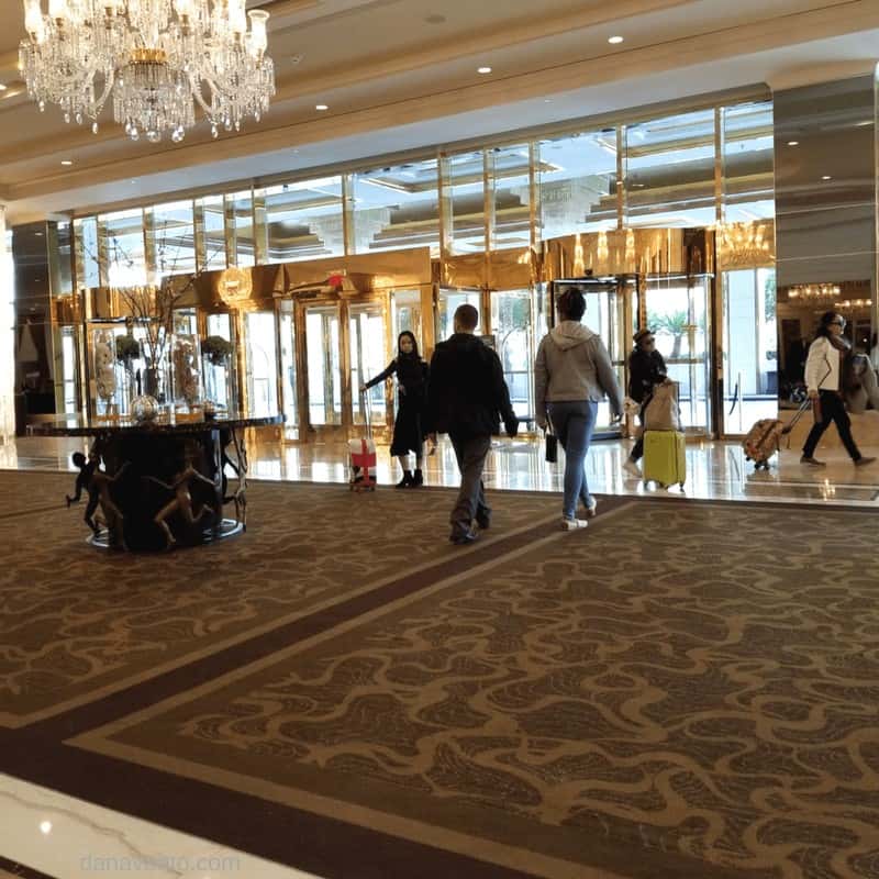 foyer with many people in the luxury Vegas hotel 