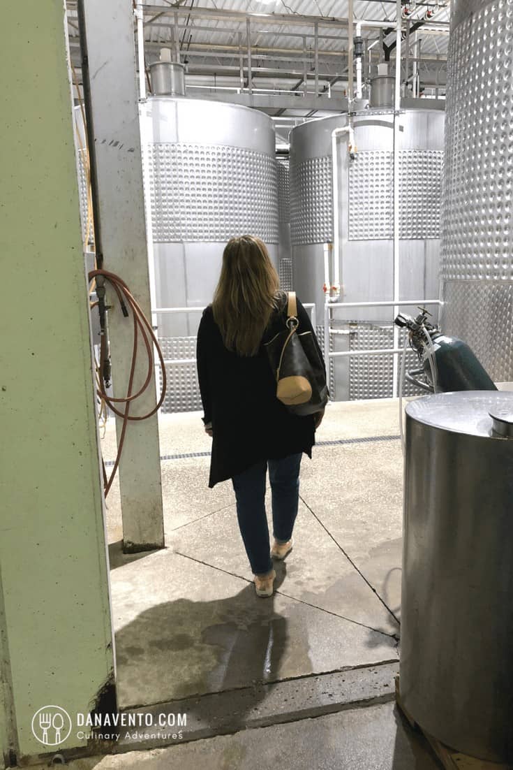 Dana inside Ferrante Winery touring. Wine Country in Ohio 