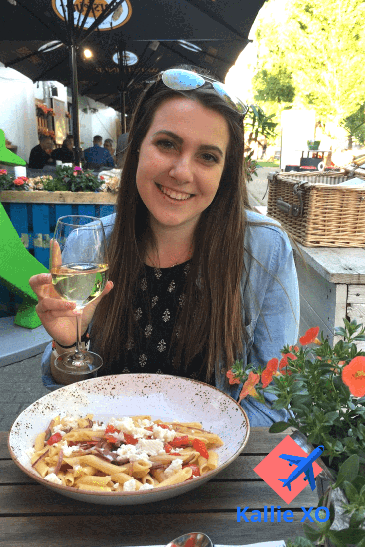Urban Flair at another of the Really Impressive Berlin Eateries. Me and my pasta 