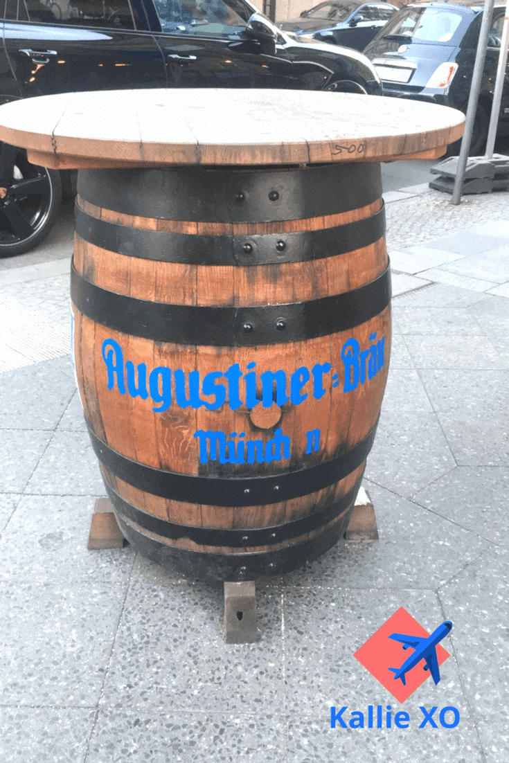 Augustiners front image of beer barrel 