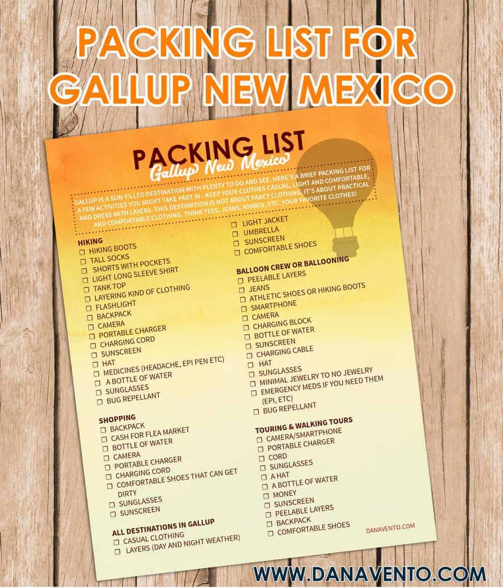 New Mexico Summer Packing List Printable 