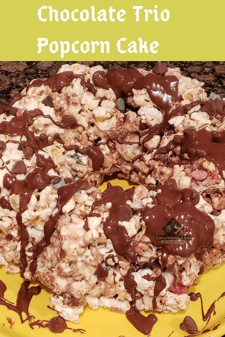 Chocolate Trio Popcorn Cake On Platter 