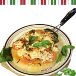 air fryer Margherita pizza on plate to serve