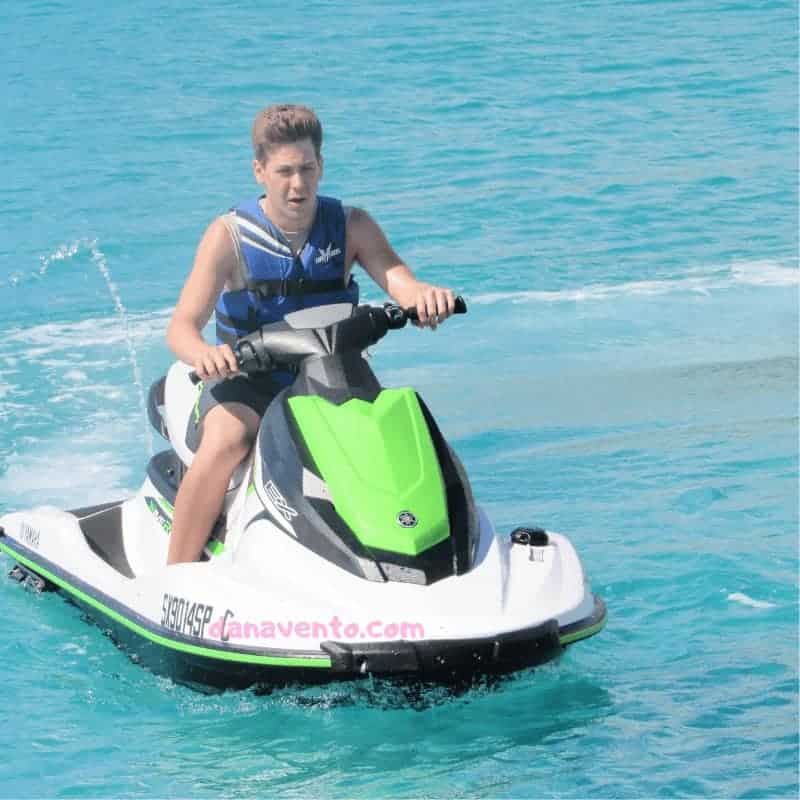 Mj on Jet Ski at Divi Little Bay resort