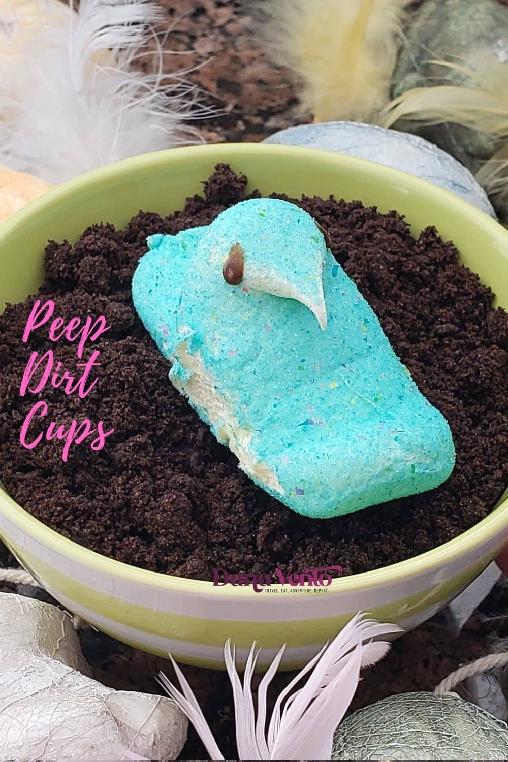 Dirt dessert for Easter with Peep atop