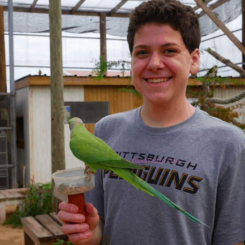teens and smiles at the Sint Maarten Bird sanctuary 