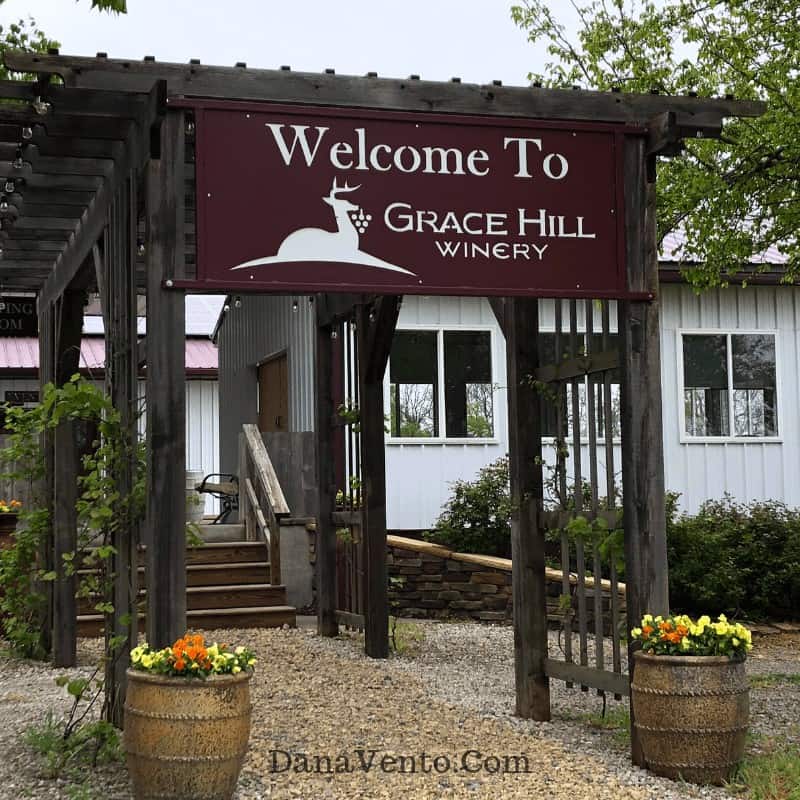 Entrance sign at the Grace Hill Winery 