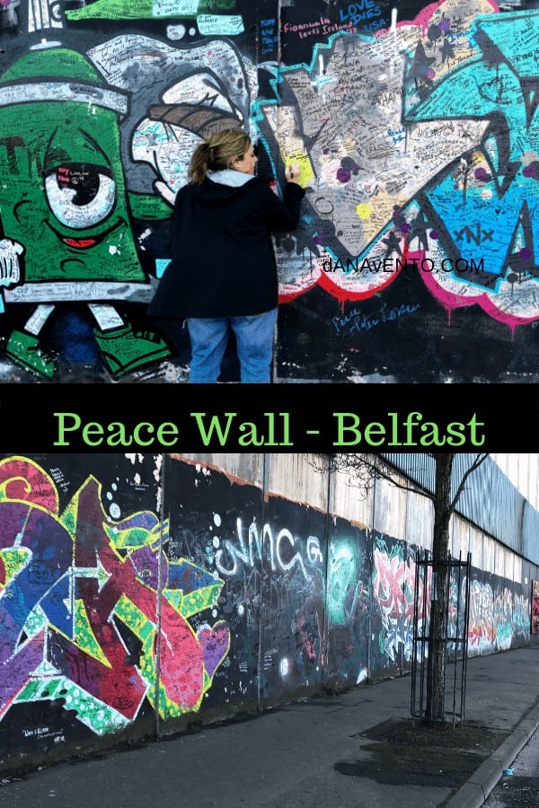 Belfast Peace Wall. Dana writing on it 