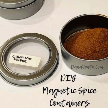 DIY Magnetic Spice Containers For Your Refrigerator, spices, apartments, lacking cabinet space, cayenne, pepper, salt, diy, fast, easy, simple, inexpensive, spices, herbs, storage, dollar, online, screw top, fill, shake, magnet, super easy diy, kitchen spices, kitchen herbs, refrigerator storage, salt, garlic, onion, bbq, tenderizer, easy to do,