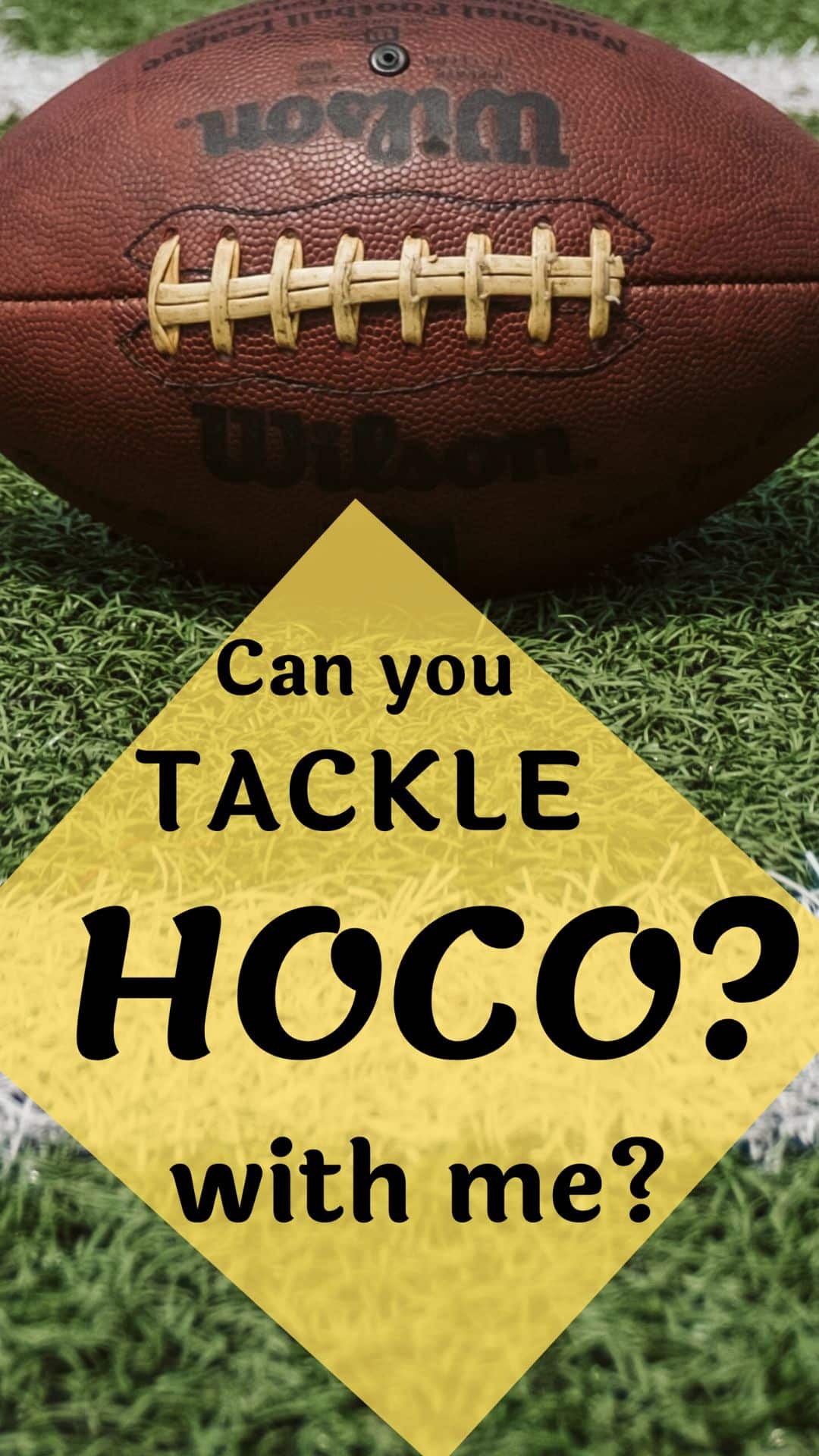  A simple Football player Hoco Proposal Idea is a sign with a football attached to it! 
