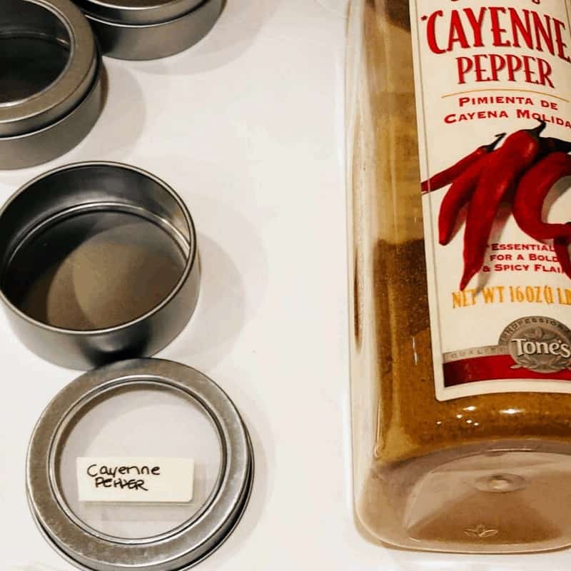 DIY Magnetic Spice Containers For Your Refrigerator being made 