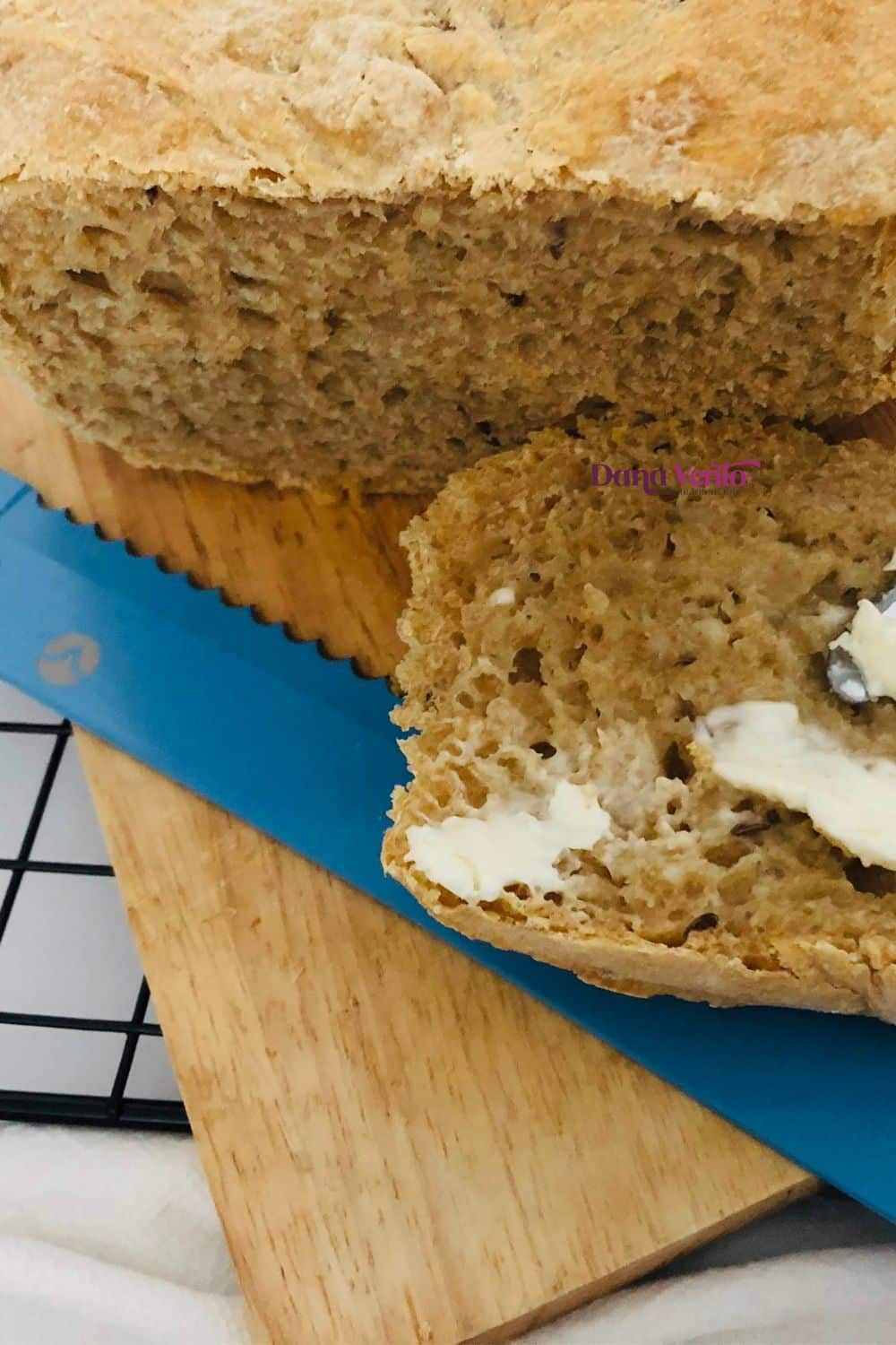 caraway rye bread sliced with butter