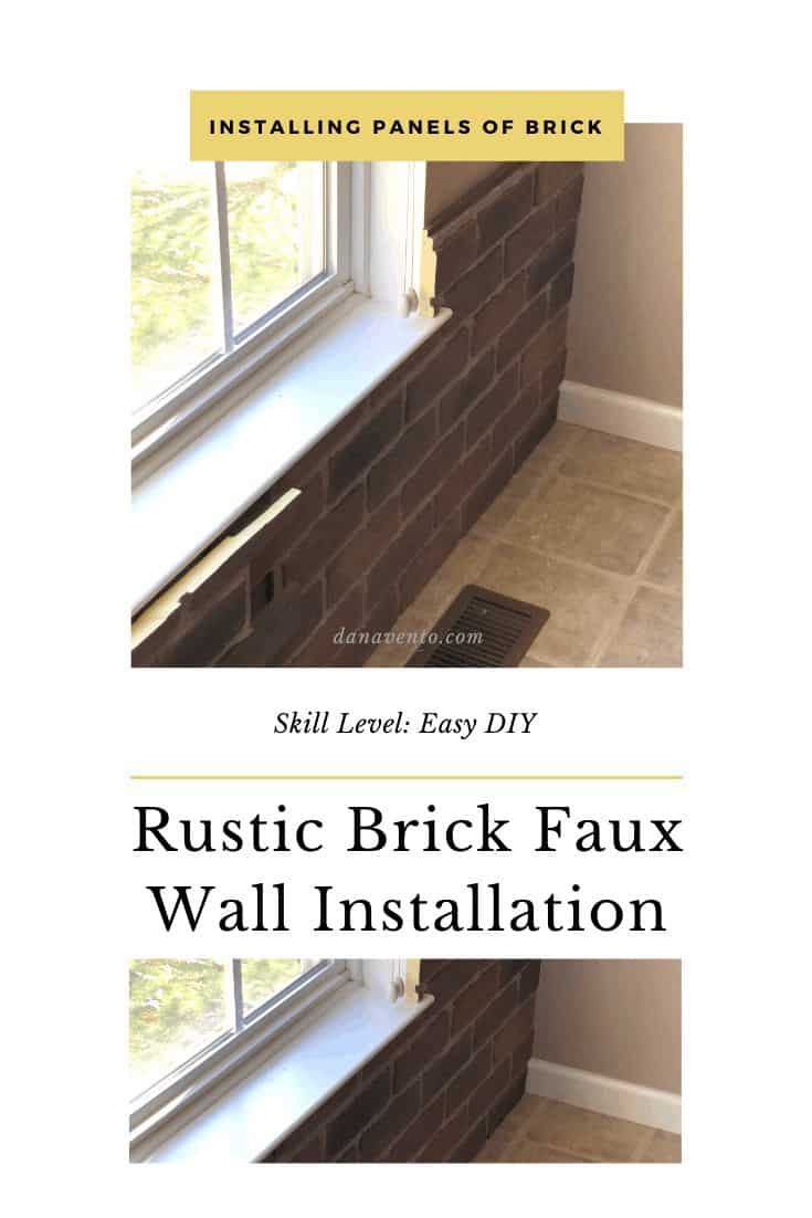 Corner wall rustic brick faux wall installation 