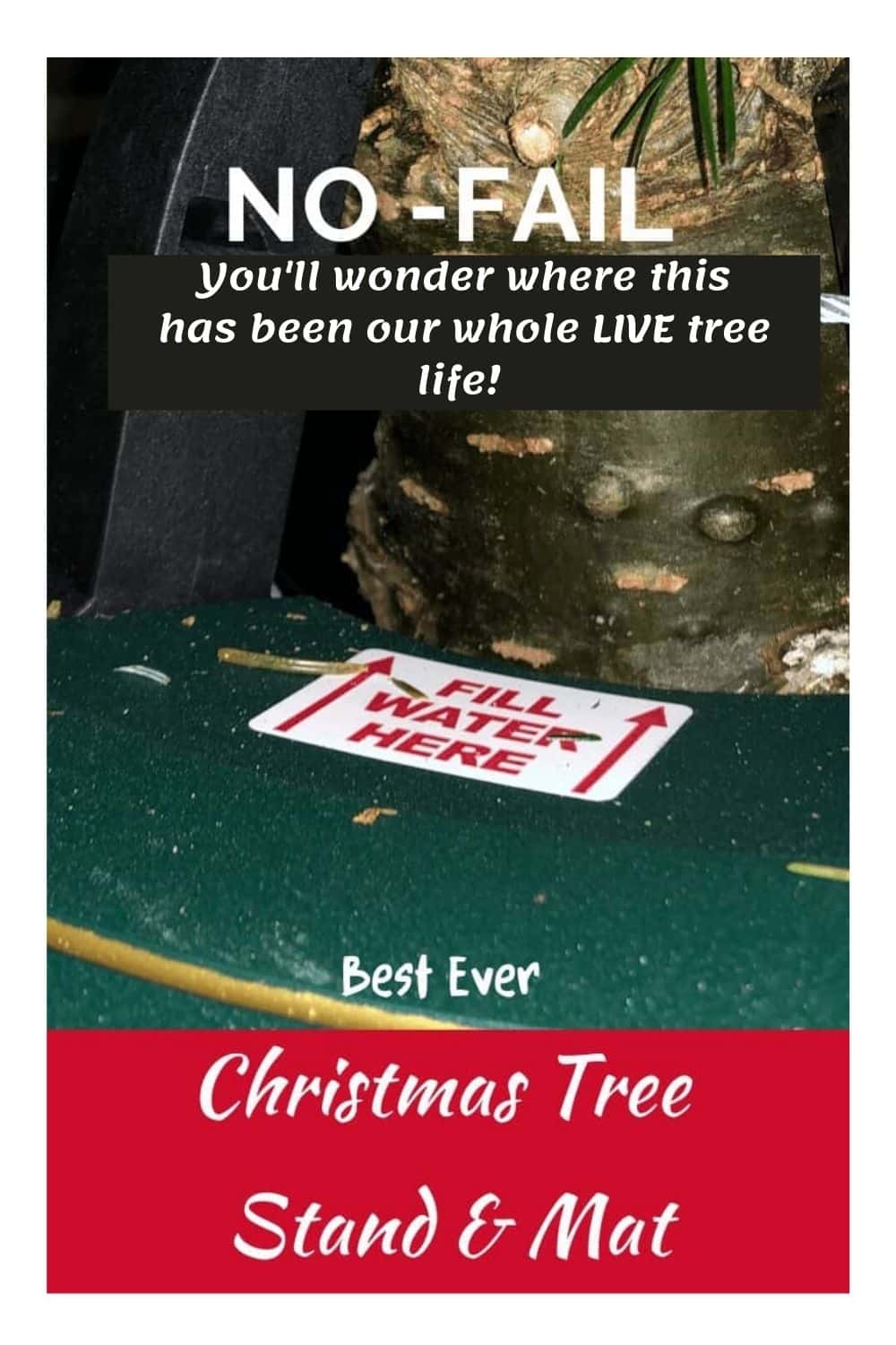 You'll wonder where this Christmas tree stand has been your whole life Water fill line