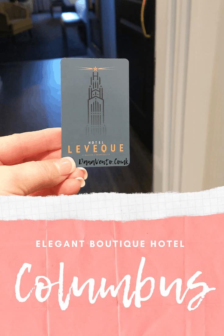 boutique elegant hotel card in my hand, Hotel LeVeque Autograph Collection 
