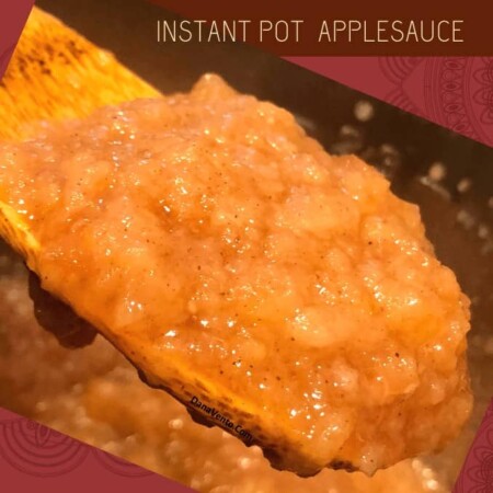 Applesauce from Instant Pot on spoon
