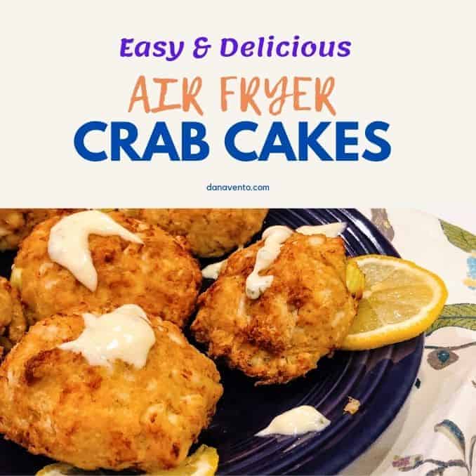 Easy Air Fryer Crab Cakes on a plate 