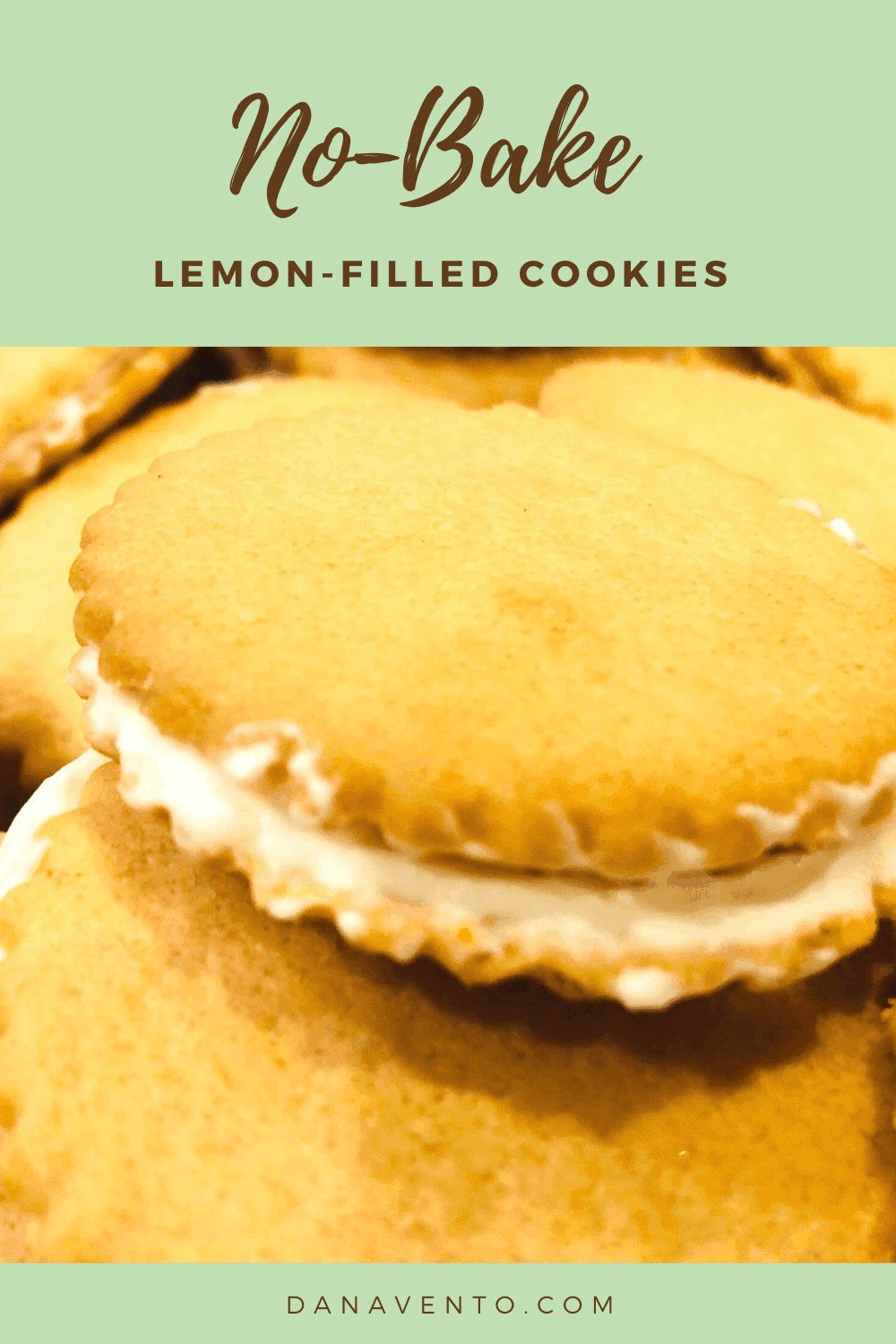 no-bake lemon filled cookie on side 