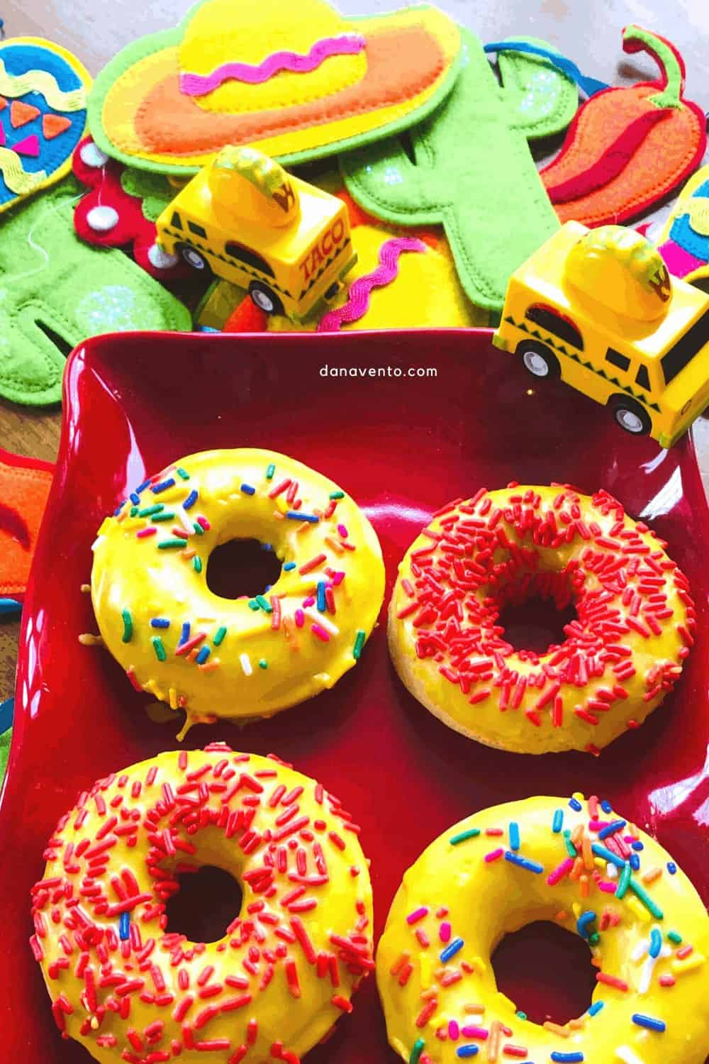 Donuts for Fiesta dipped in icing