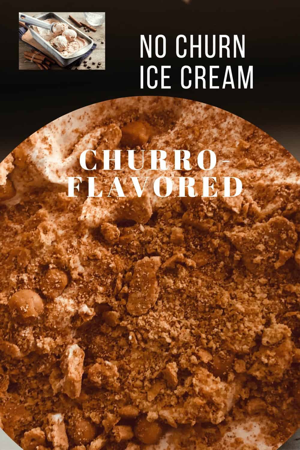 cinnamon and no-churn churro ice cream 