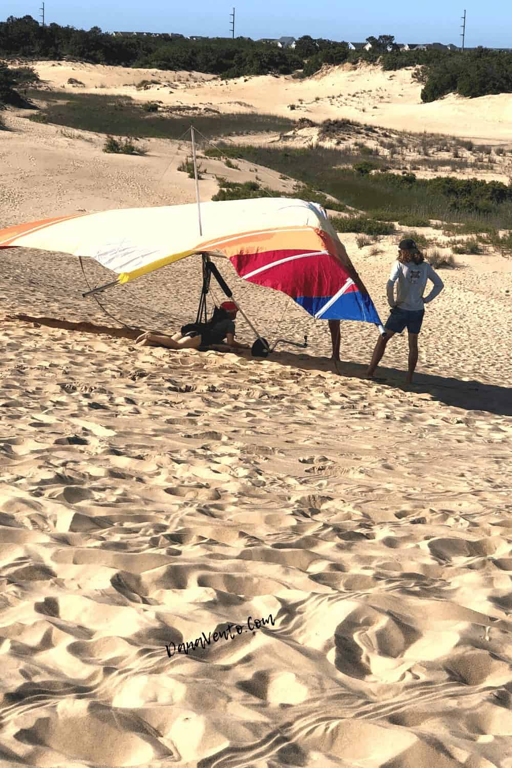 Prepping for Hang Gliding Experience with Instructor 