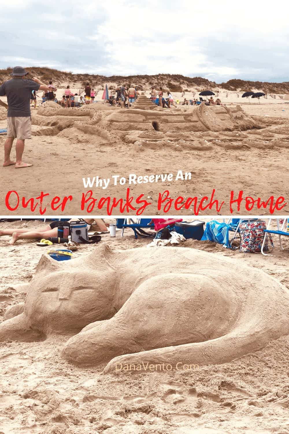 Sandcastles made by families on Brindley Beach in Corolla 7 Great Reasons To Rent a Beach House in Outer Banks NC