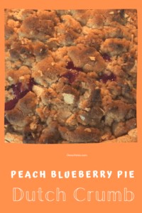 baked peach blueberry pie from above