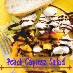 Peach Caprese salad with avocado