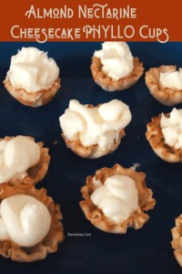 cheesecake batter in mini phyllo cups