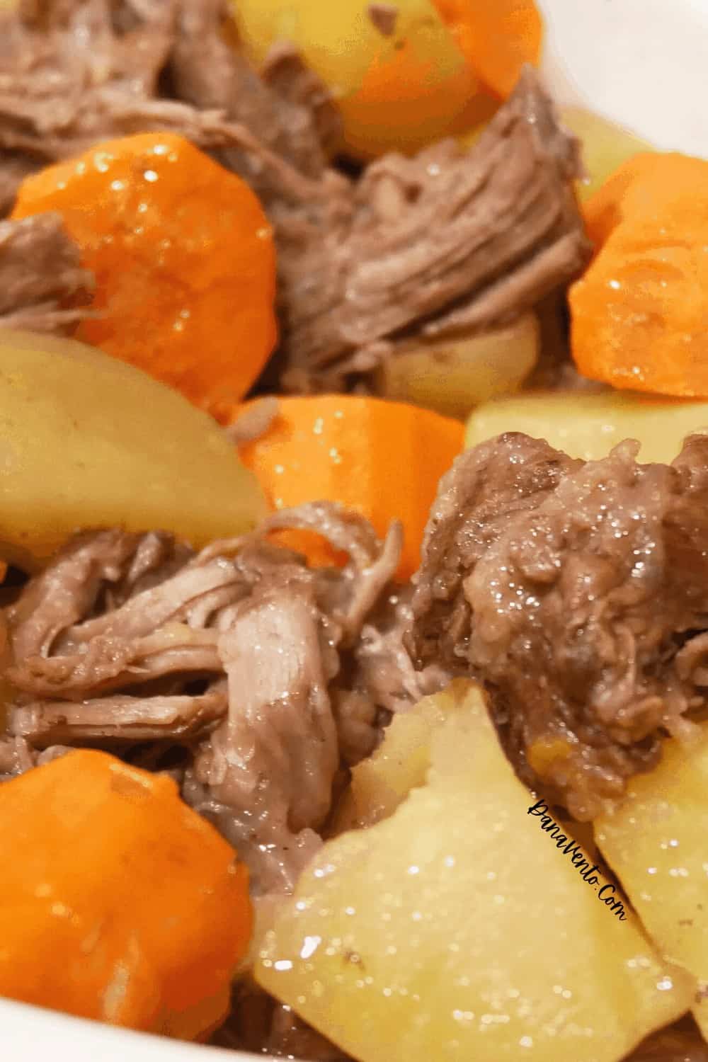 Slow Cooker Pot Roast in a bowl 