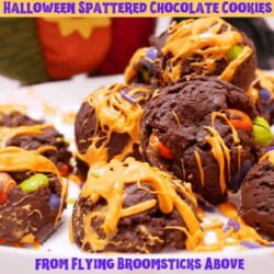 Halloween Spattered Chocolate Cookies from Flying Broomsticks Above