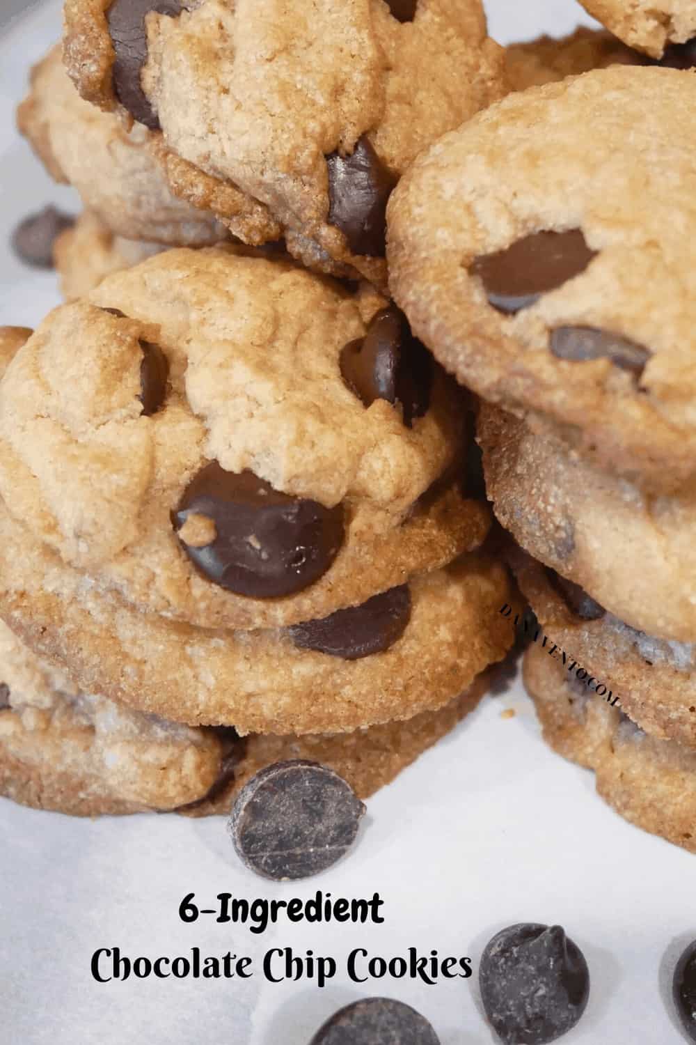 chocolate chip cookies in a pile