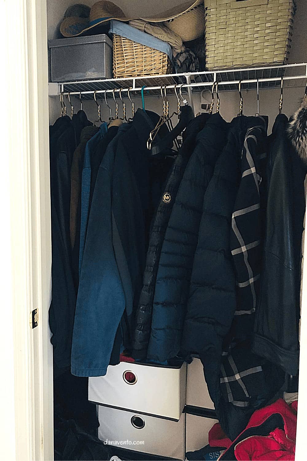 disorganized coat closet