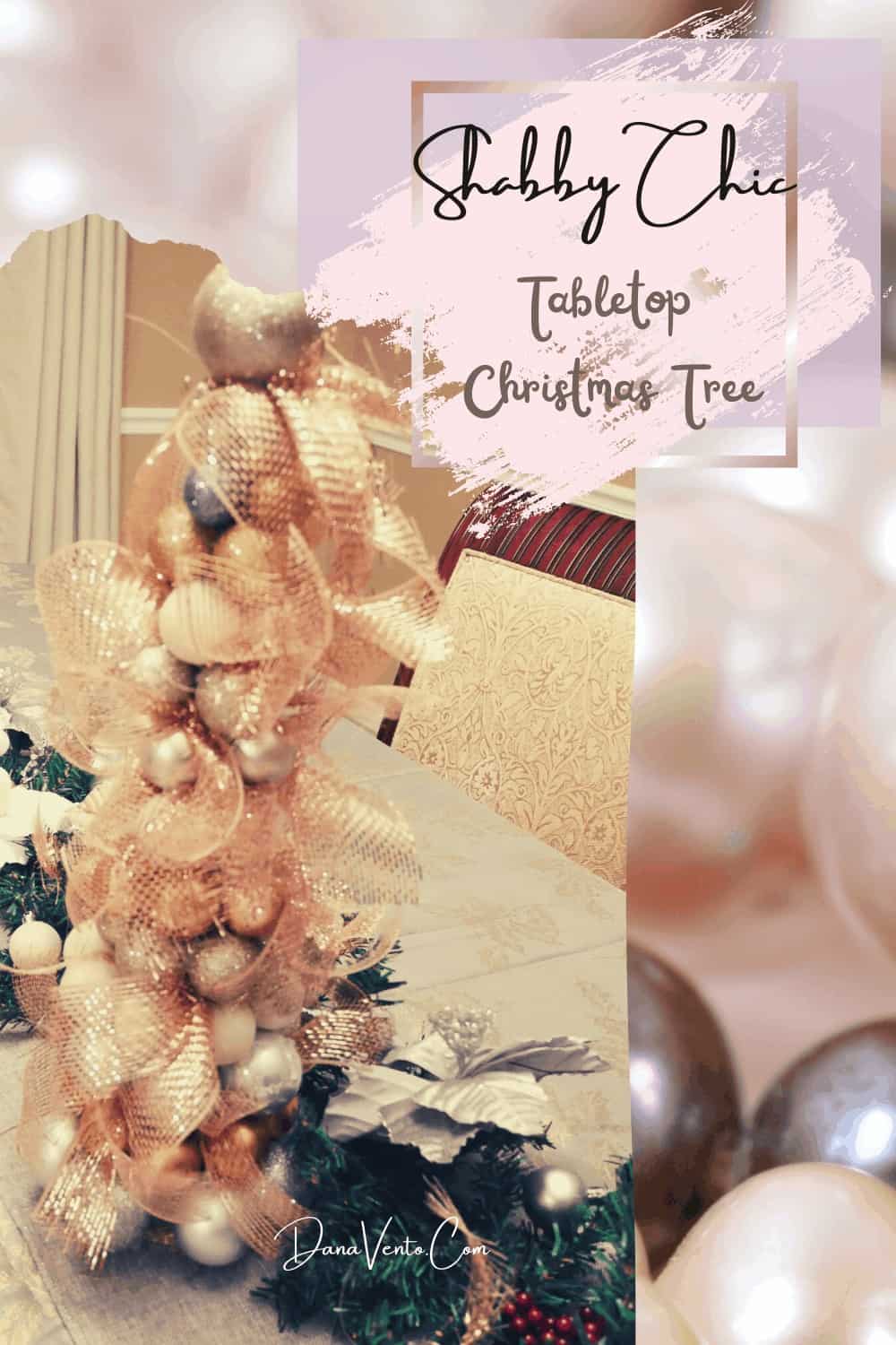Shabby Chic Christmas Tree ON Table 