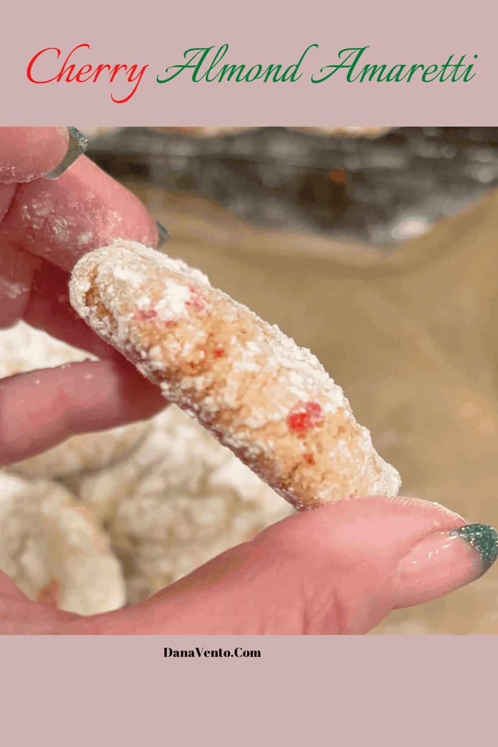 side of an Italian cherry almond amaretti cookie 