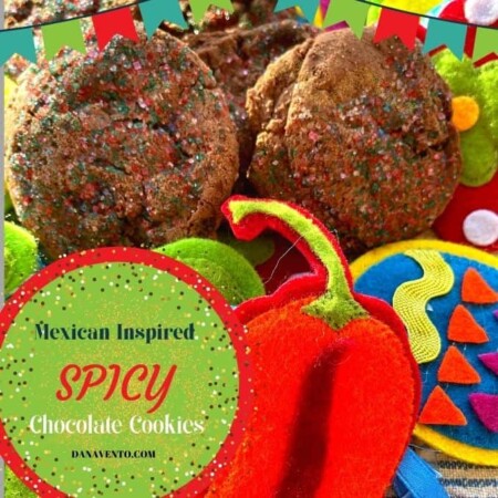 Mexican Inspired Spicy Chocolate Cookies 2 in fiesta mode